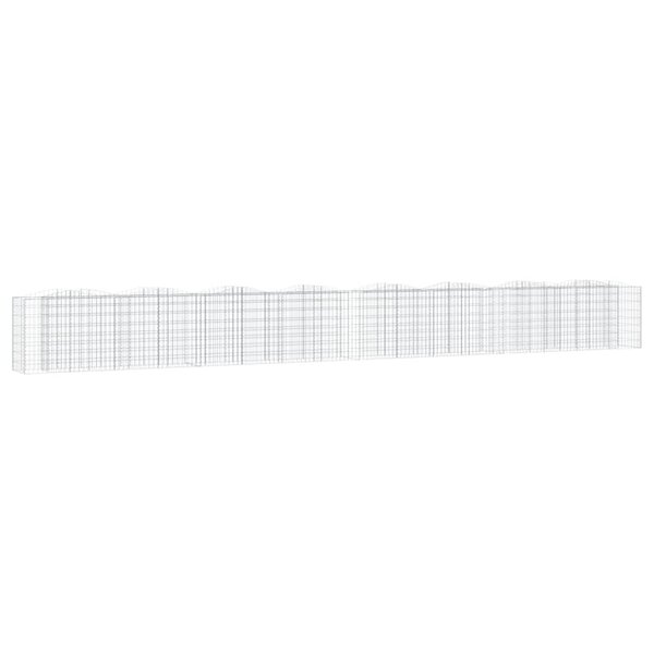 vidaXL Lit surélevé à gabions arqué 800x50x100 cm Fer galvanisé