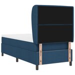 vidaXL Lit à ressorts avec matelas Bleu 90 x 200 cm tissu