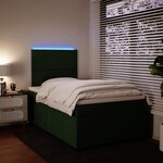 vidaXL Sommier à lattes de lit et matelas Vert foncé 120x200cm Velours