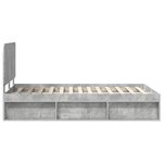 vidaXL Cadre de lit Béton 120 x 190 cm Bois de pin massif
