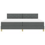 vidaXL Lit boxspring avec matelas Gris foncé 200 x 200 cm tissu