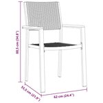 vidaXL Ensemble de salle à manger pour jardin 3 Pièces Noir Poly rotin