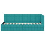 vidaXL Cadre de lit d'angle Turquoise 80 cm x 200 cm tissu