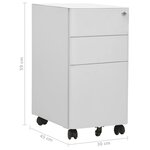 vidaXL Classeur mobile Gris clair 30x45x59 cm Acier
