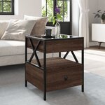vidaXL Table basse avec LED Infinity chêne marron 40x40x51 cm