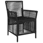 vidaXL Chaise d'Extérieur avec coussin 2 Pièces Noir et Crème polyrotin
