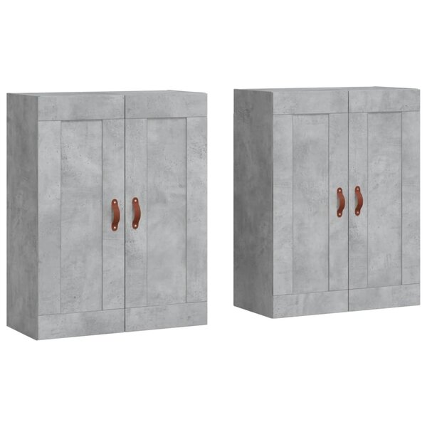 vidaXL Armoires murales 2 Pièces gris béton bois d'ingénierie