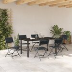 vidaXL Ensemble de Salle à Manger de Jardin 7 Pièces Noir Textilène et Acier