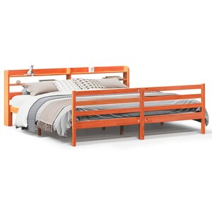 vidaXL Cadre de lit sans matelas cire marron 200x200cm bois pin massif