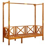 vidaXL Banc de jardin avec auvent et repose-pieds Bois d'acacia solide