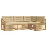 vidaXL Ensemble de canapés d'extérieur 4 pc Blanc et Beige Polyester
