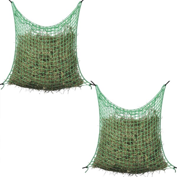 vidaXL Filet à foin 2 Pièces Carré 0 9 x 1 m PP