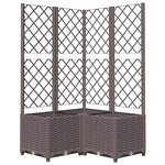 vidaXL Jardinière avec treillis Marron 80x80x136 cm PP