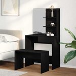 vidaXL Ensemble de Coiffeuse 2 Pièces Chêne noir Bois d'ingénierie