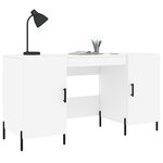 vidaXL Bureau blanc 140x50x75 cm bois d'ingénierie