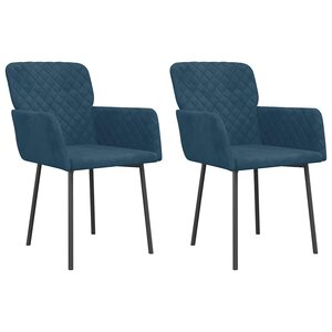 vidaXL Chaises à manger lot de 2 Bleu Velours
