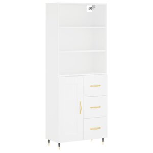 vidaXL Buffet haut Blanc 69 5x34x180 cm Bois d'ingénierie