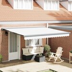 vidaXL Auvent Rétractable Blanc 400 × 300 cm Tissu  Métal