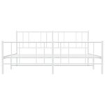 vidaXL Cadre de lit métal sans matelas et pied de lit blanc 180x200 cm