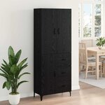 vidaXL Haut Armoire Chêne noir 69 5 x 34 x 180 cm Bois d'ingénierie