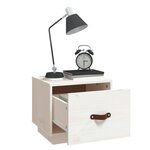 vidaXL Table de chevet Blanc 40x34x35 cm Bois de pin solide