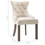 vidaXL Chaises à manger lot de 4 beige tissu