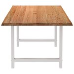 vidaXL Table à manger et bord naturel bois massif chêne rectangulaire