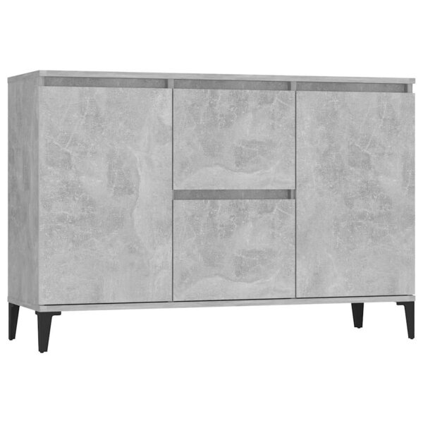 vidaXL Buffet gris béton 102x35x70 cm bois d'ingénierie