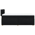 vidaXL Sommier à lattes de lit avec matelas Noir 90x200 cm Tissu