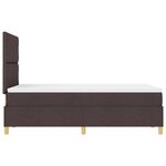 vidaXL Lit à ressort LED avec matelas Marron foncé 120 x 190 cm tissu