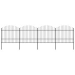 vidaXL Clôture de jardin à dessus en lance Acier (1 5-1 75)x6 8 m Noir