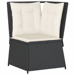 vidaXL Salon de jardin 6 Pièces avec coussins Noir Résine tressée