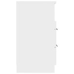 vidaXL Tables de chevet 2 Pièces Blanc brillant Bois d'ingénierie