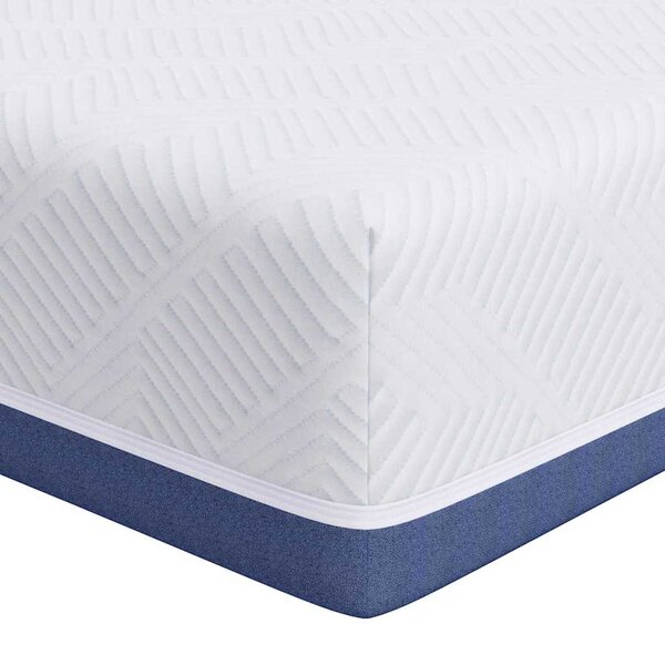 vidaXL Matelas Blanc et Bleu 180 x 200 cm Tissu jacquard