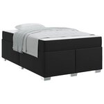 vidaXL Cadre de lit avec matelas Noir 120 x 190 cm tissu