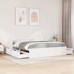 vidaXL Lit avec tiroirs et matelas blanc 180x200 cm bois massif de pin