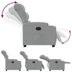 vidaXL Fauteuil inclinable Gris clair Tissu