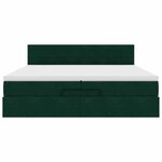 vidaXL Cadre de lit ottoman avec matelas vert foncé 200x200 cm velours