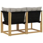 vidaXL 2 pc Canapé d’extérieur milieu et coin Blanc