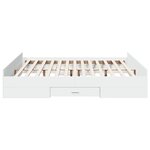 vidaXL Cadre de lit avec tiroirs sans matelas blanc 180x200 cm