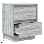 vidaXL Cabinet de chevet avec tiroir avec 2 Pièces Gris 39 x 34.5 x 50 cm