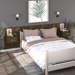 vidaXL Tables de chevet murales 2 Pièces Chêne fumé