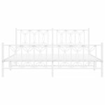 vidaXL Cadre de lit métal sans matelas et pied de lit blanc 180x200 cm