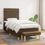 vidaXL Sommier à lattes de lit avec matelas Marron foncé 90x200 cm