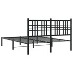 vidaXL Cadre de lit métal sans matelas avec tête de lit noir 120x200cm