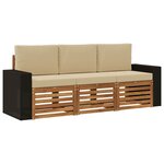 vidaXL Ensembles de canapés 3 pc Bois d'Acacia Massif