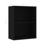 vidaXL Bibliothèque noir 60x30x76 5 cm bois d'ingénierie