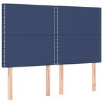 vidaXL Sommier à lattes de lit avec matelas Bleu 140x200 cm Tissu