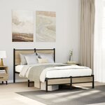 vidaXL Cadre de lit en métal sans matelas chêne sonoma 120x200 cm