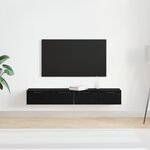 vidaXL étagères murales 2 Pièces chêne noir 68x30x20 cm bois d'ingénierie